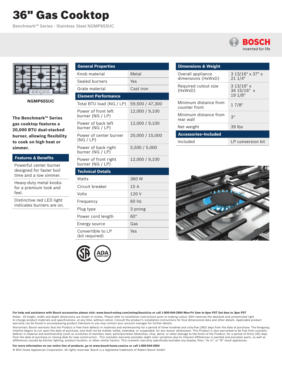 Bosch NGMP655UC User Manual | 2 pages