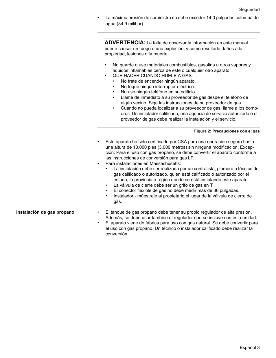 Instalación de gas propano | Bosch HDI7052U User Manual | Page 57 / 80