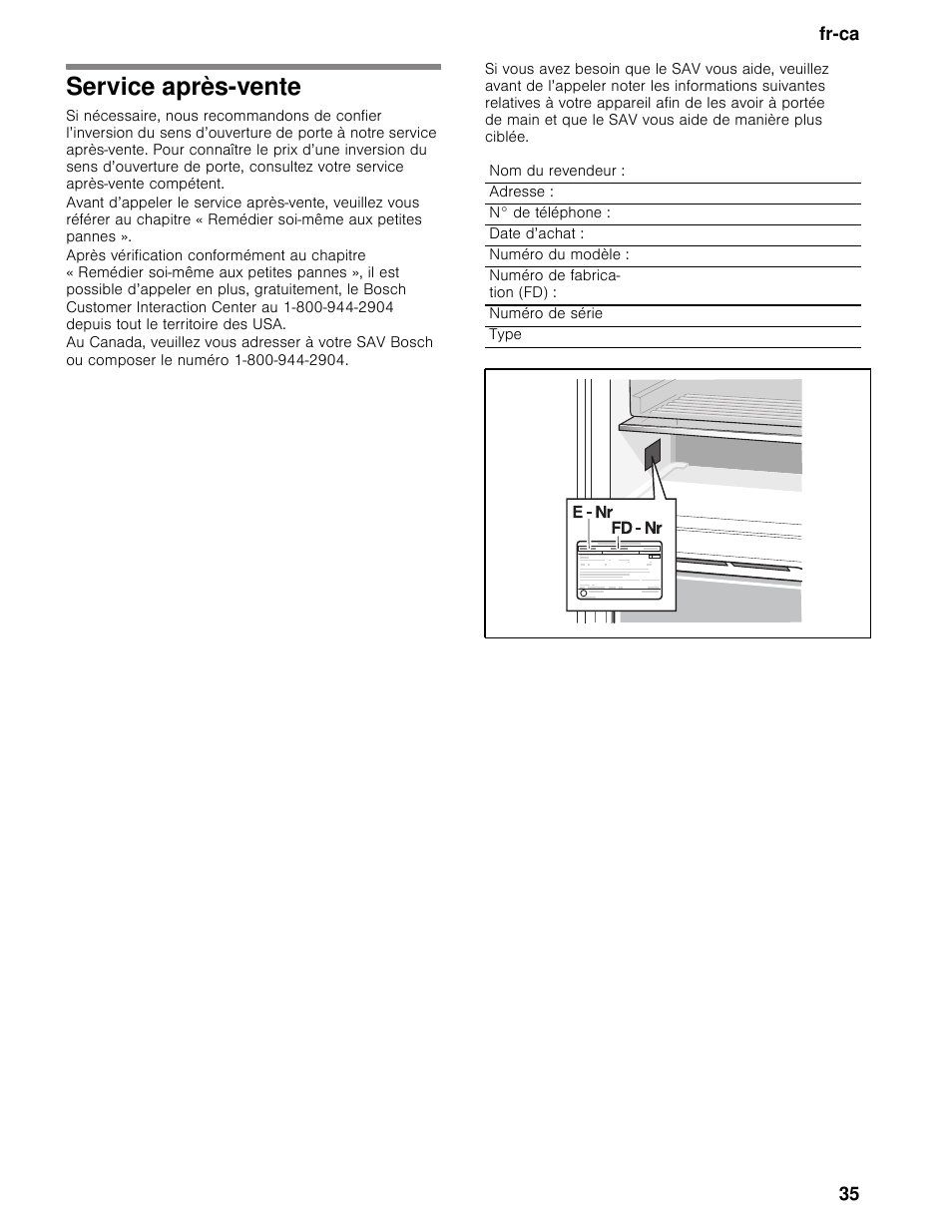 Service après-vente | Bosch B11CB50SSS User Manual | Page 35 / 55