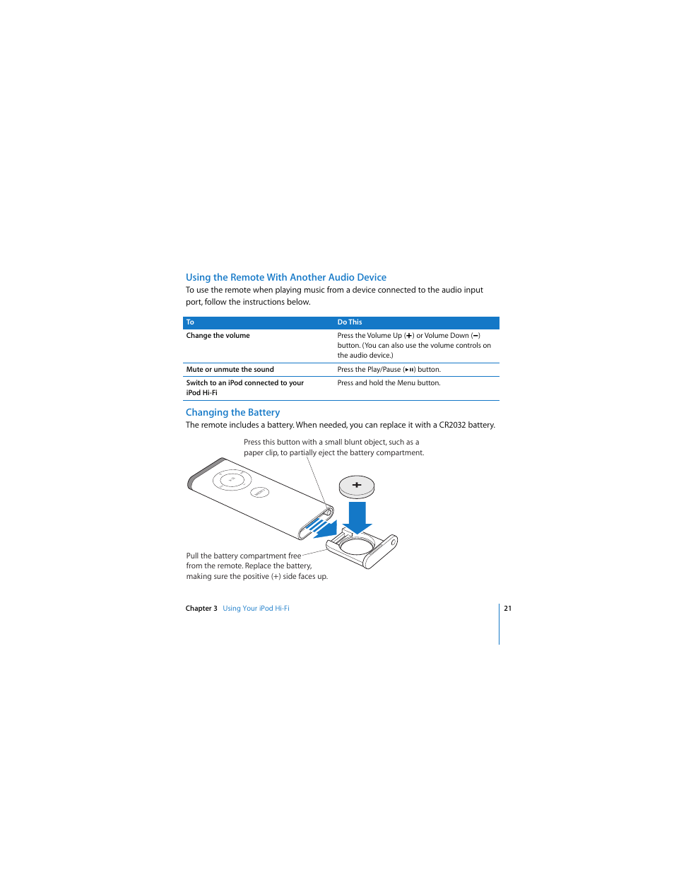 Apple iPod Hi-Fi (User’s Guide) User Manual | Page 21 / 104