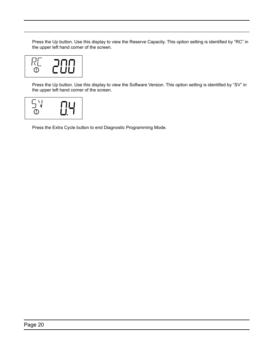Diagnostic programming mode | Water Inc SXT Timer User Manual | Page 20 / 36
