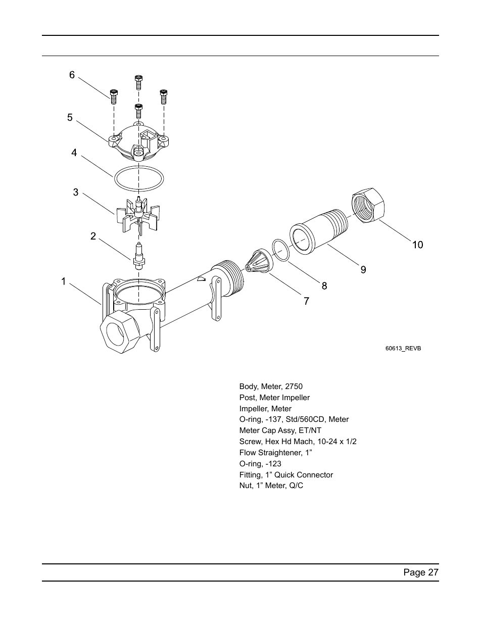 1” brass paddle meter assembly | Water Inc SXT Timer User Manual | Page 27 / 36