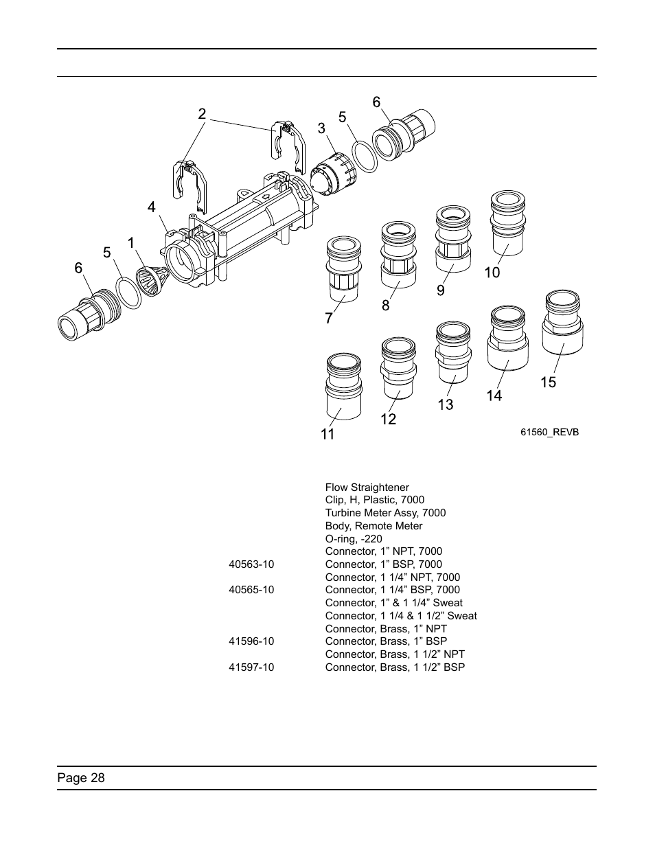 Inline plastic turbine meter assembly | Water Inc SXT Timer User Manual | Page 28 / 36