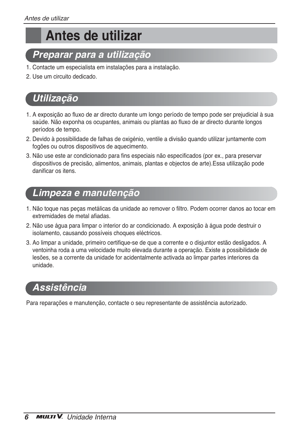 Antes de utilizar | LG ARNU05GTRC2 User Manual | Page 78 / 205