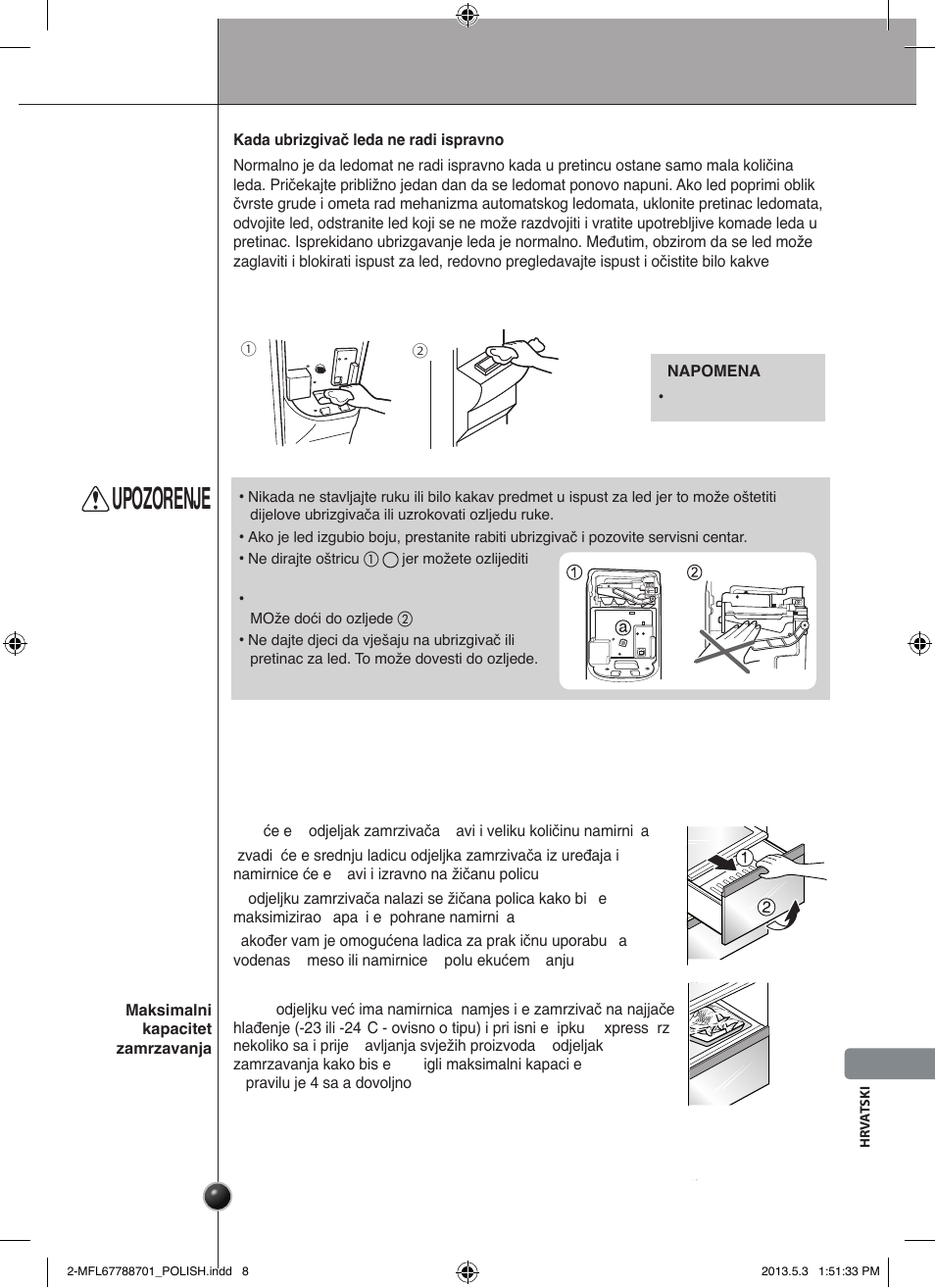Upozorenje, Rukovanje | LG GSL545NSQV User Manual | Page 289 / 324
