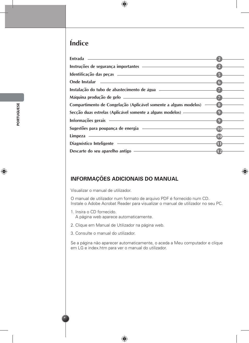 Índice | LG GSL545NSQV User Manual | Page 72 / 324
