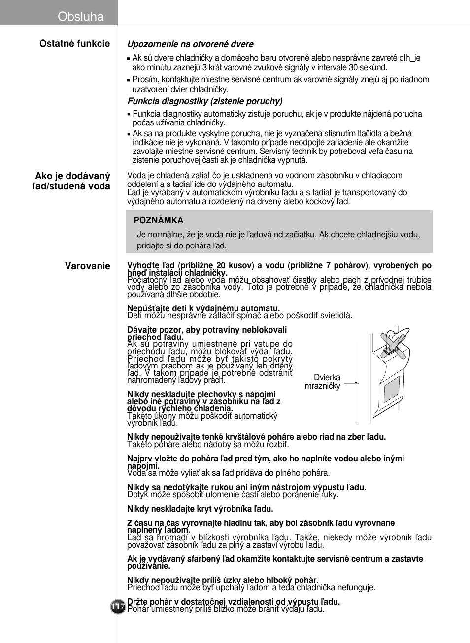 Obsluha | LG GR-L227YLQA User Manual | Page 117 / 132