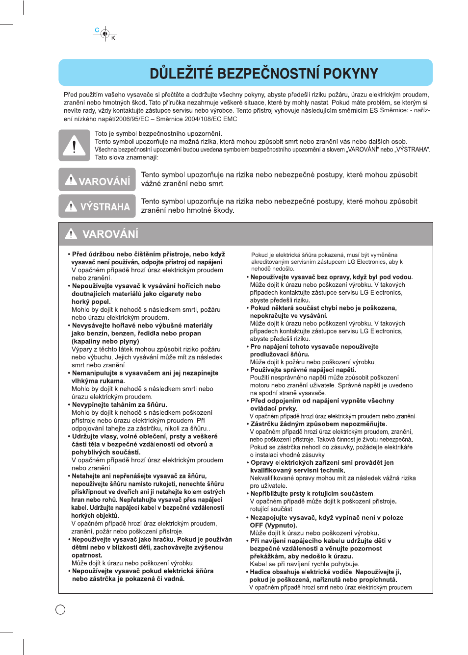 LG VC4916NNTQ User Manual | Page 7 / 31