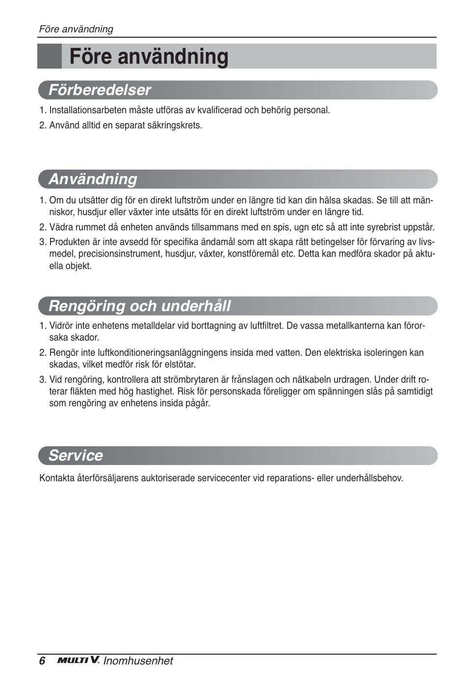 Före användning | LG ARNU09GSEL2 User Manual | Page 186 / 205