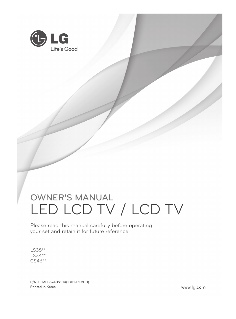 LG 42LS3400 User Manual | 237 pages