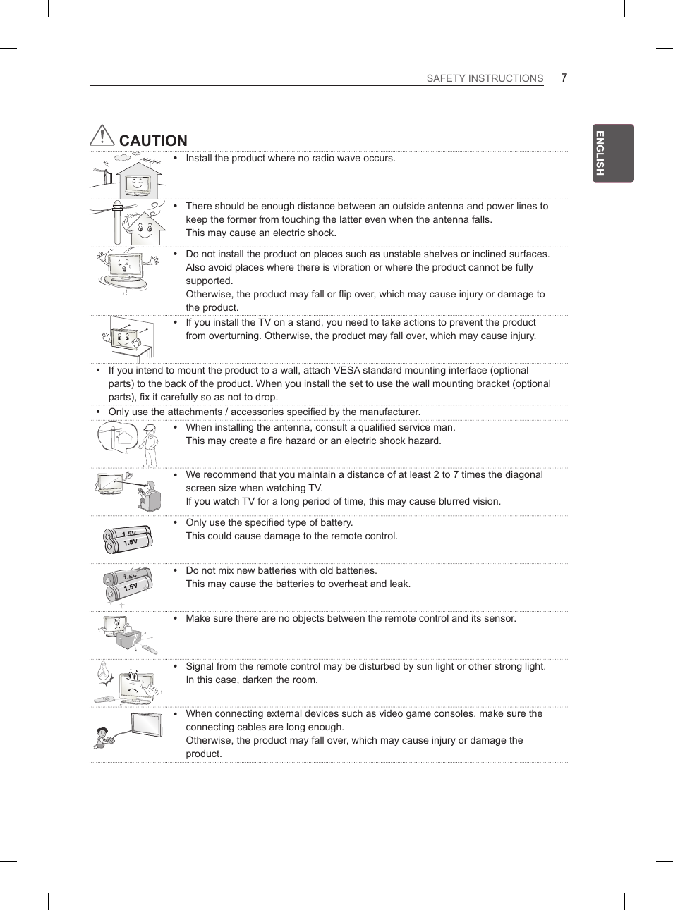 Caution | LG 32LS3590 User Manual | Page 17 / 214