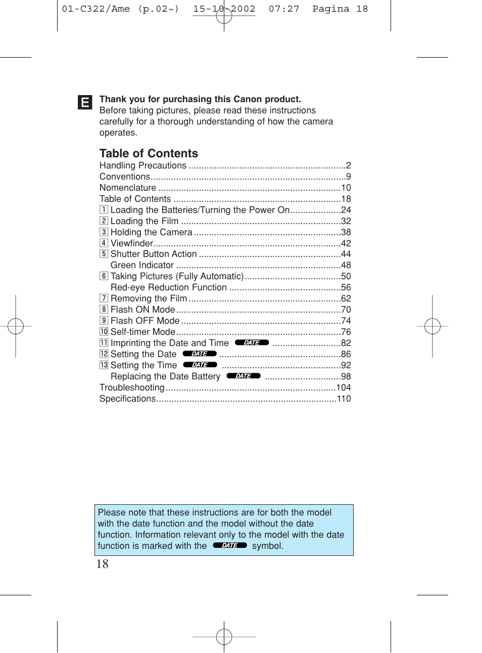 Canon Prima BF-80 Set User Manual | Page 18 / 115