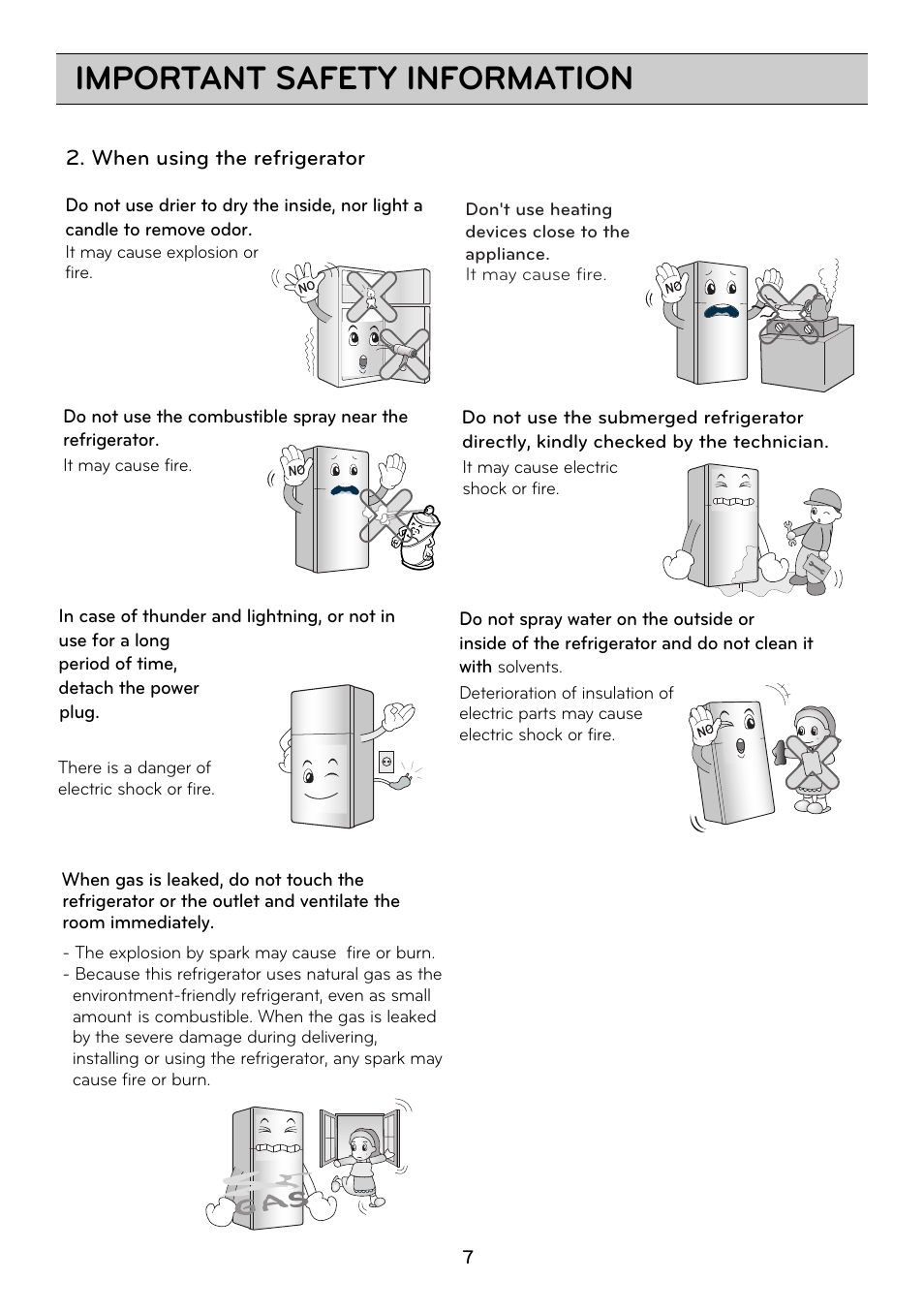 Important safety information | LG GRD7514NS User Manual | Page 7 / 80