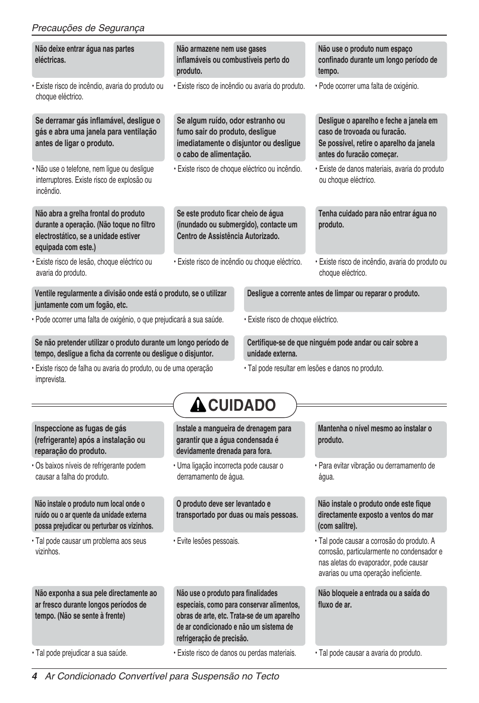 Cuidado | LG UV18 NBC User Manual | Page 100 / 305