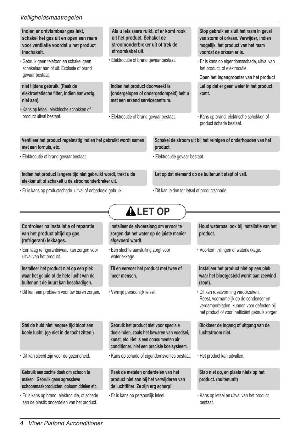 Let op | LG UV18 NBC User Manual | Page 116 / 305