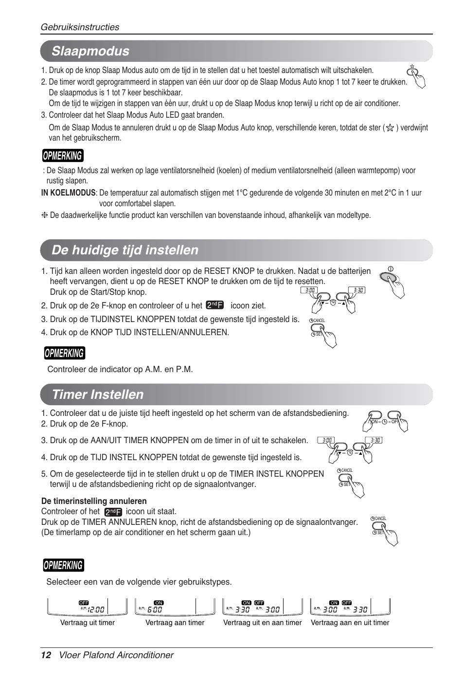 De huidige tijd instellen timer instellen, Slaapmodus, Opmerking | LG UV18 NBC User Manual | Page 124 / 305