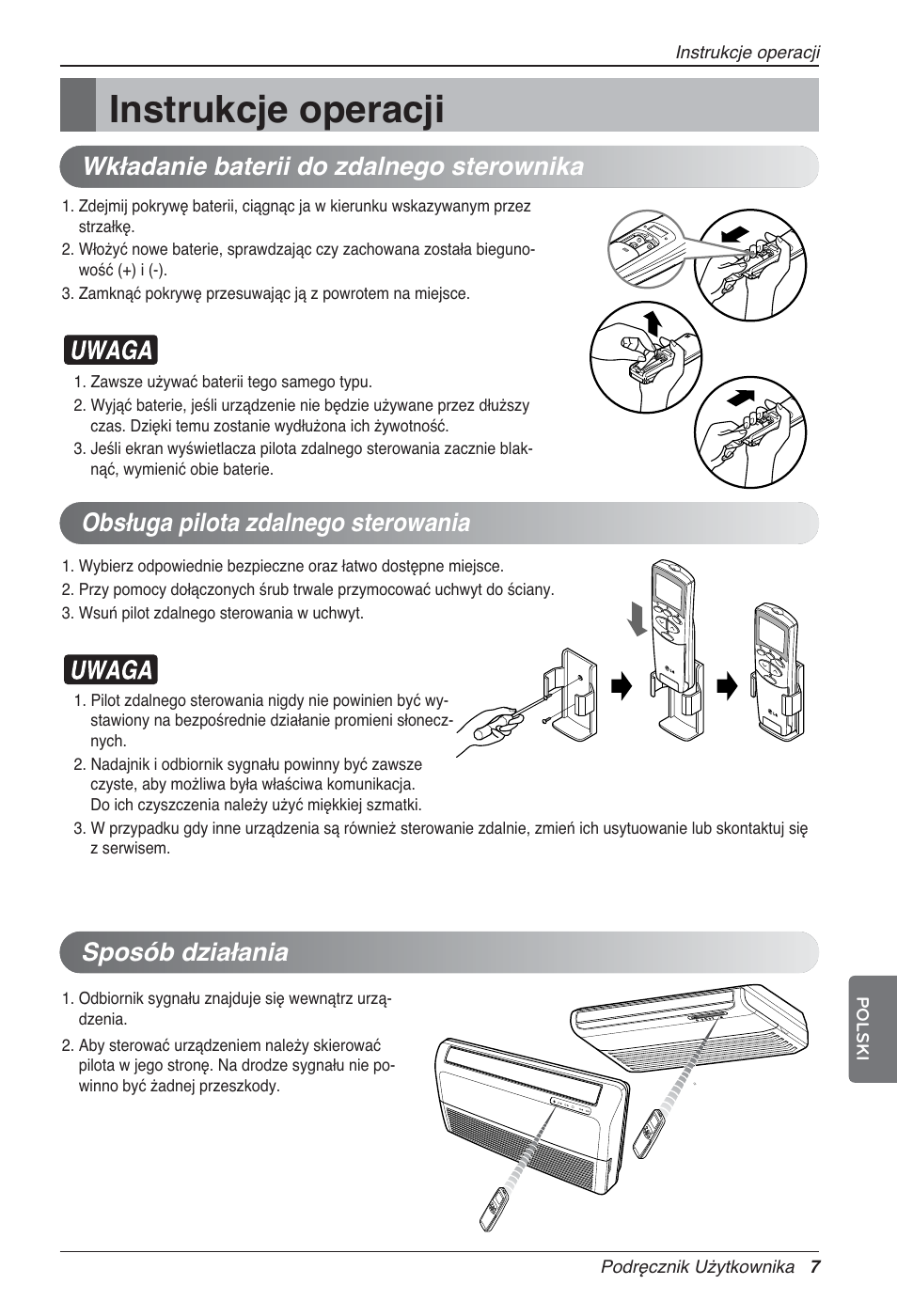 Instrukcje operacji, Sposób działania | LG UV18 NBC User Manual | Page 135 / 305