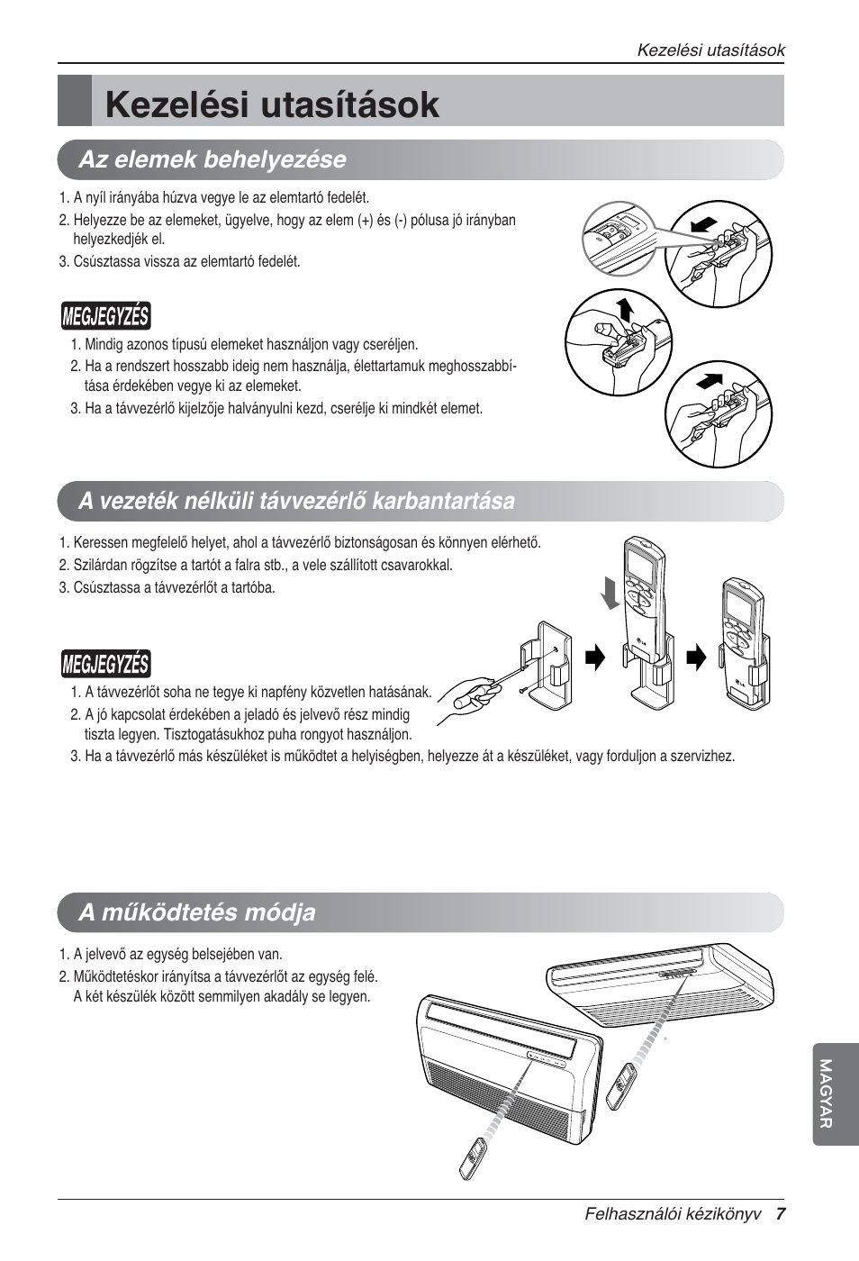 Kezelési utasítások, A működtetés módja | LG UV18 NBC User Manual | Page 151 / 305