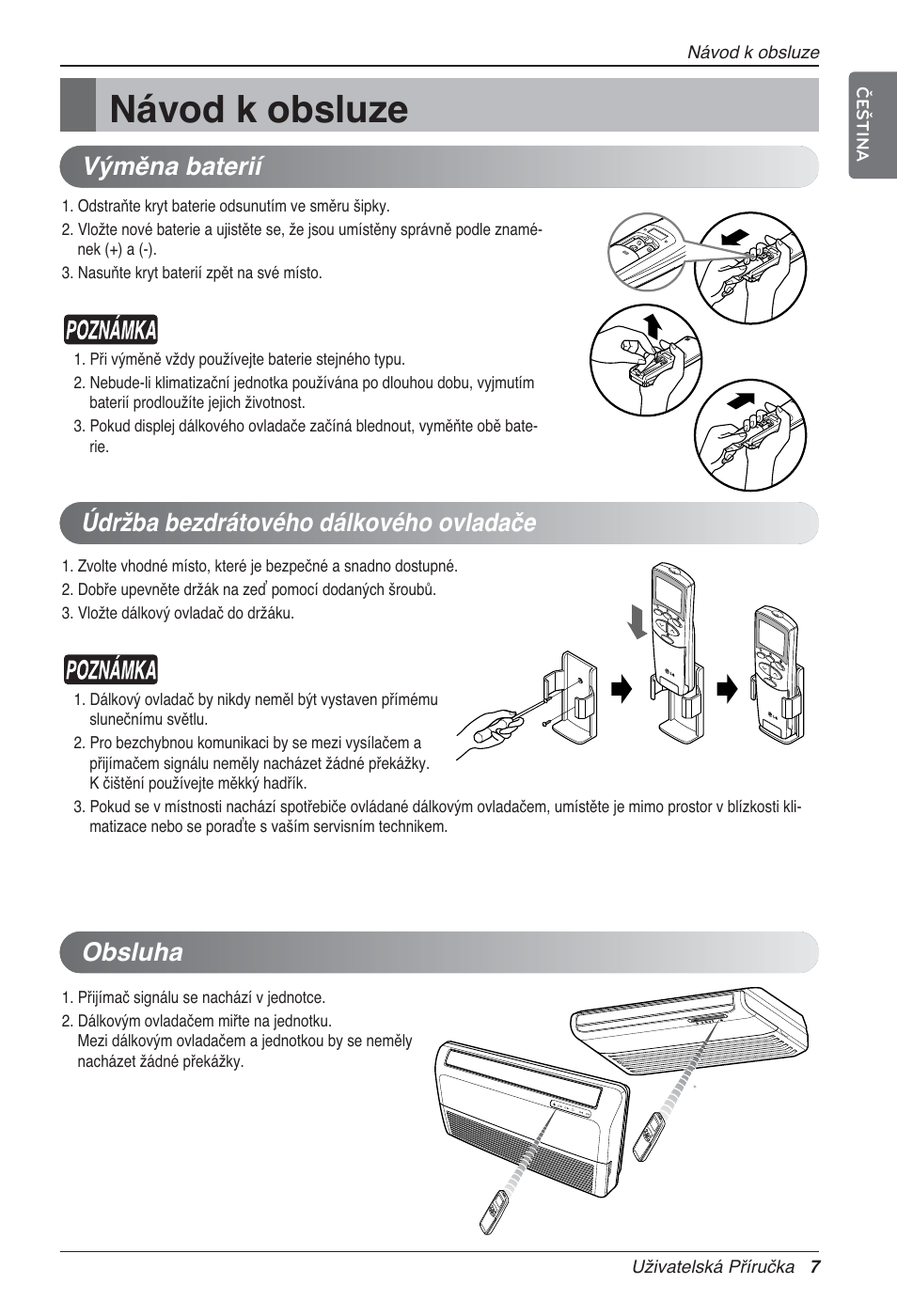 Návod k obsluze, Obsluha | LG UV18 NBC User Manual | Page 167 / 305