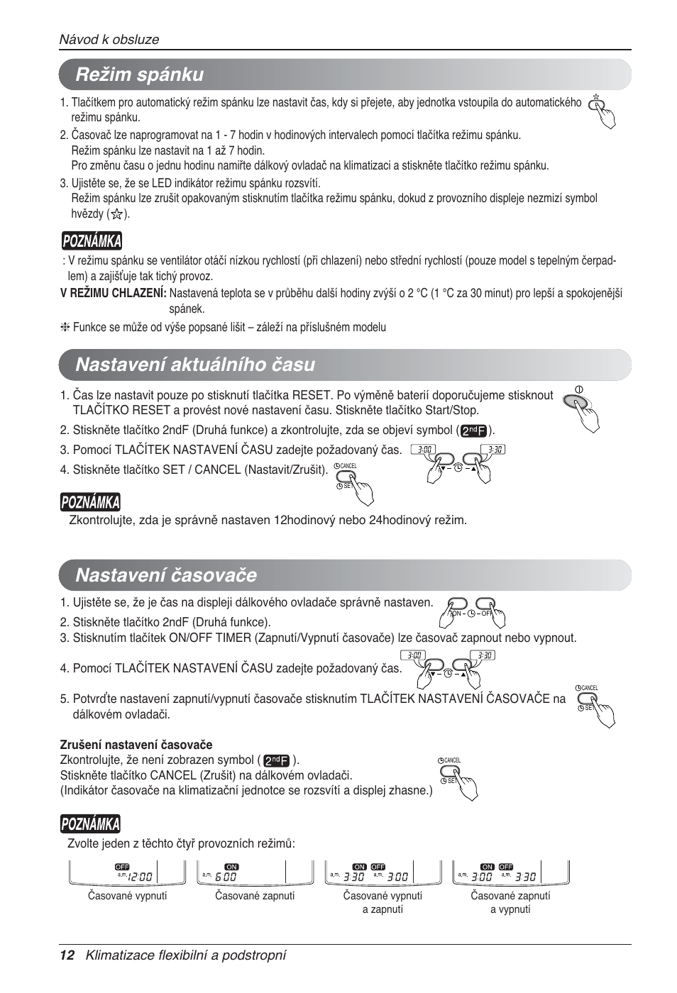 Nastavení aktuálního času nastavení časovače, Režim spánku | LG UV18 NBC User Manual | Page 172 / 305