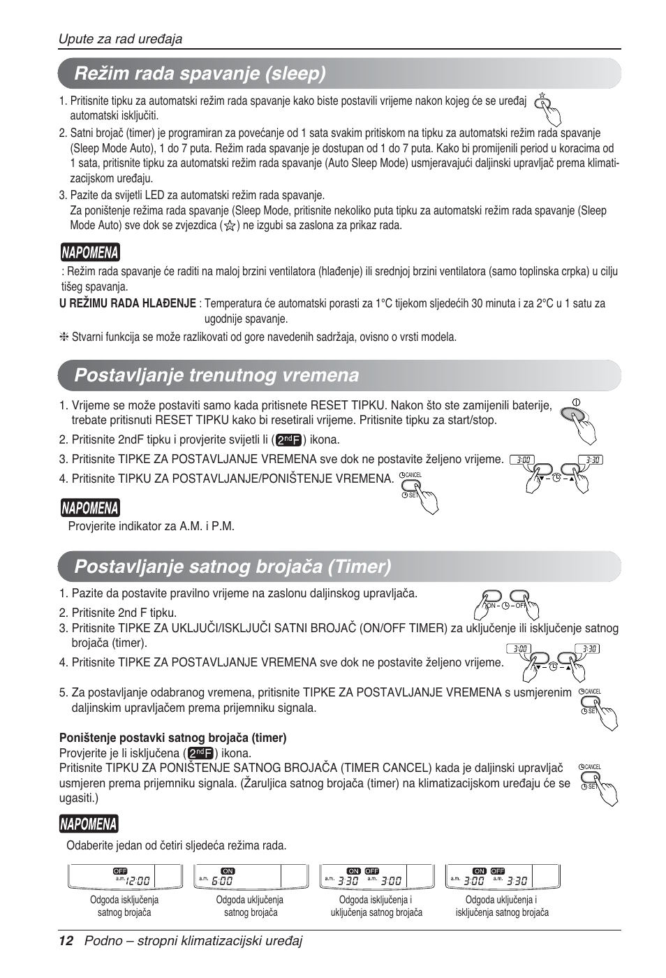 Režim rada spavanje (sleep) | LG UV18 NBC User Manual | Page 236 / 305