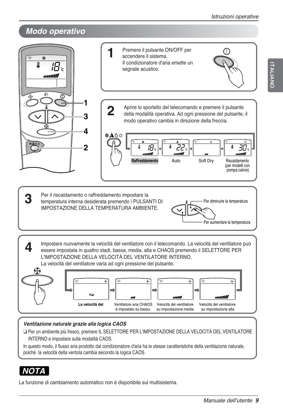 Nota, Modo operativo | LG UV18 NBC User Manual | Page 25 / 305