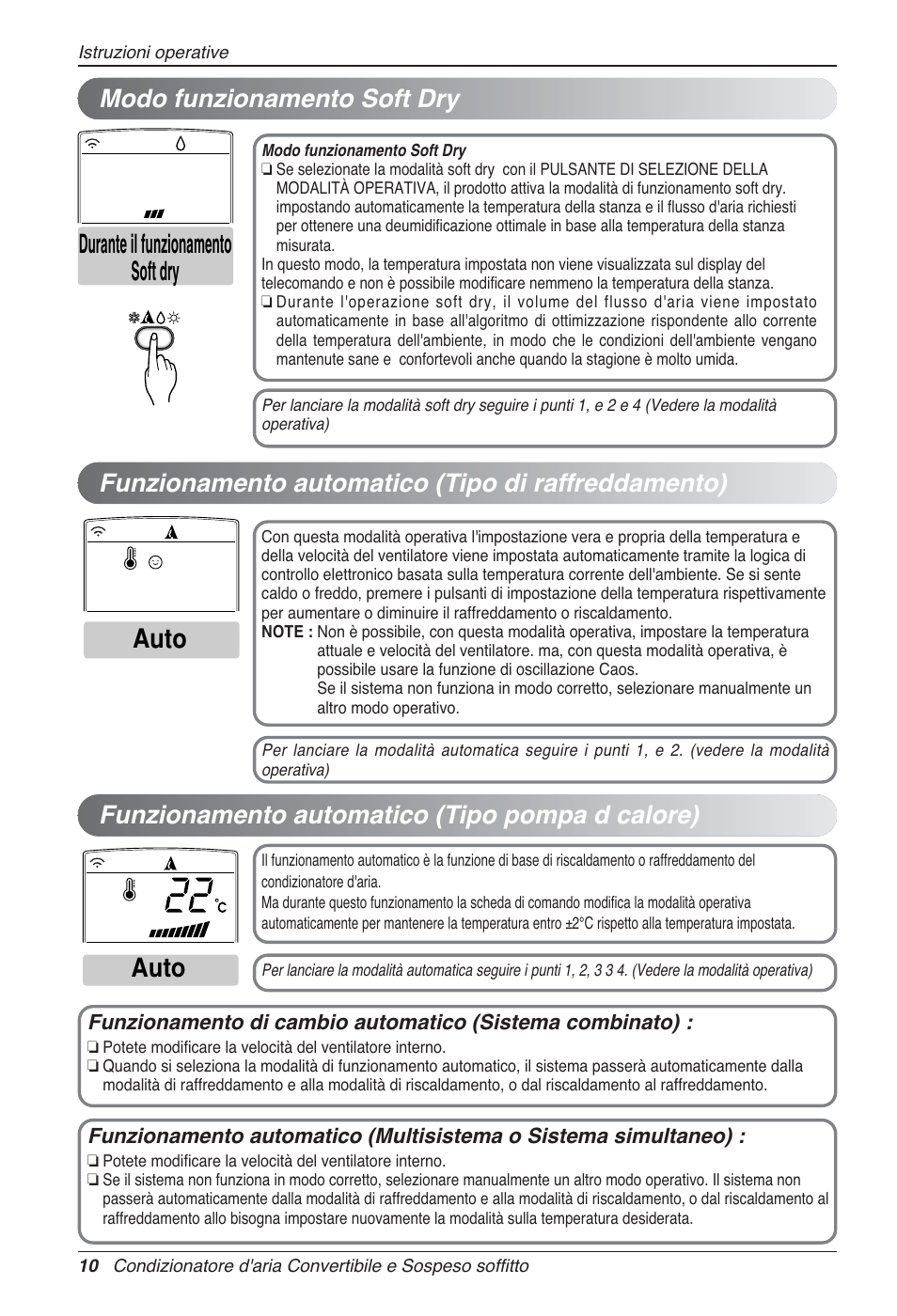 Durante il funzionamento soft dry auto auto | LG UV18 NBC User Manual | Page 26 / 305
