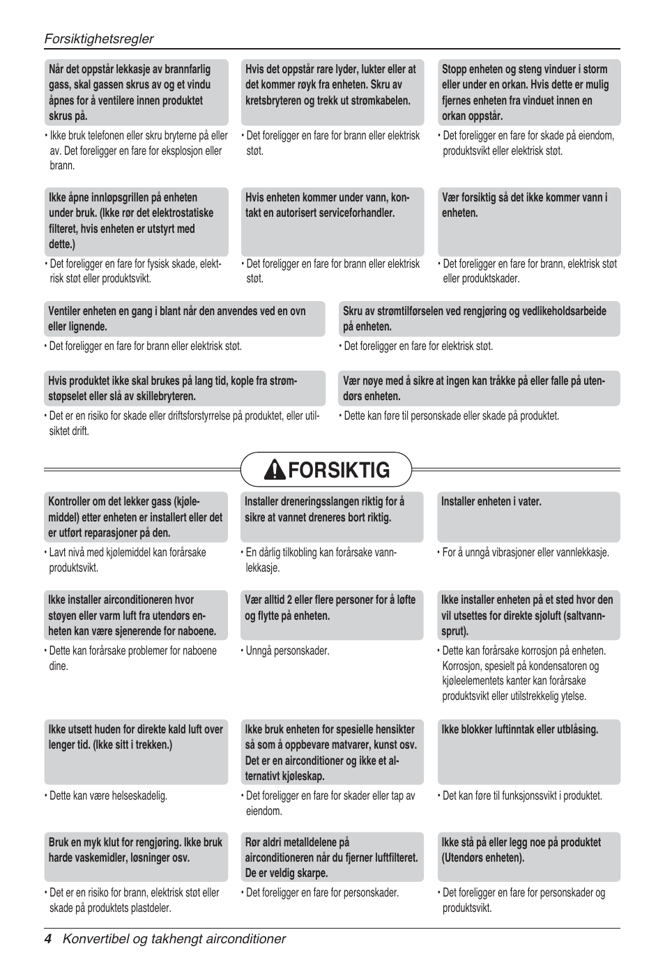 Forsiktig | LG UV18 NBC User Manual | Page 260 / 305