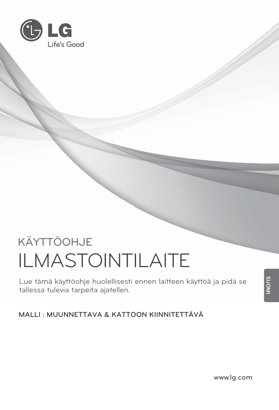 Ilmastointilaite, Käyttöohje | LG UV18 NBC User Manual | Page 273 / 305