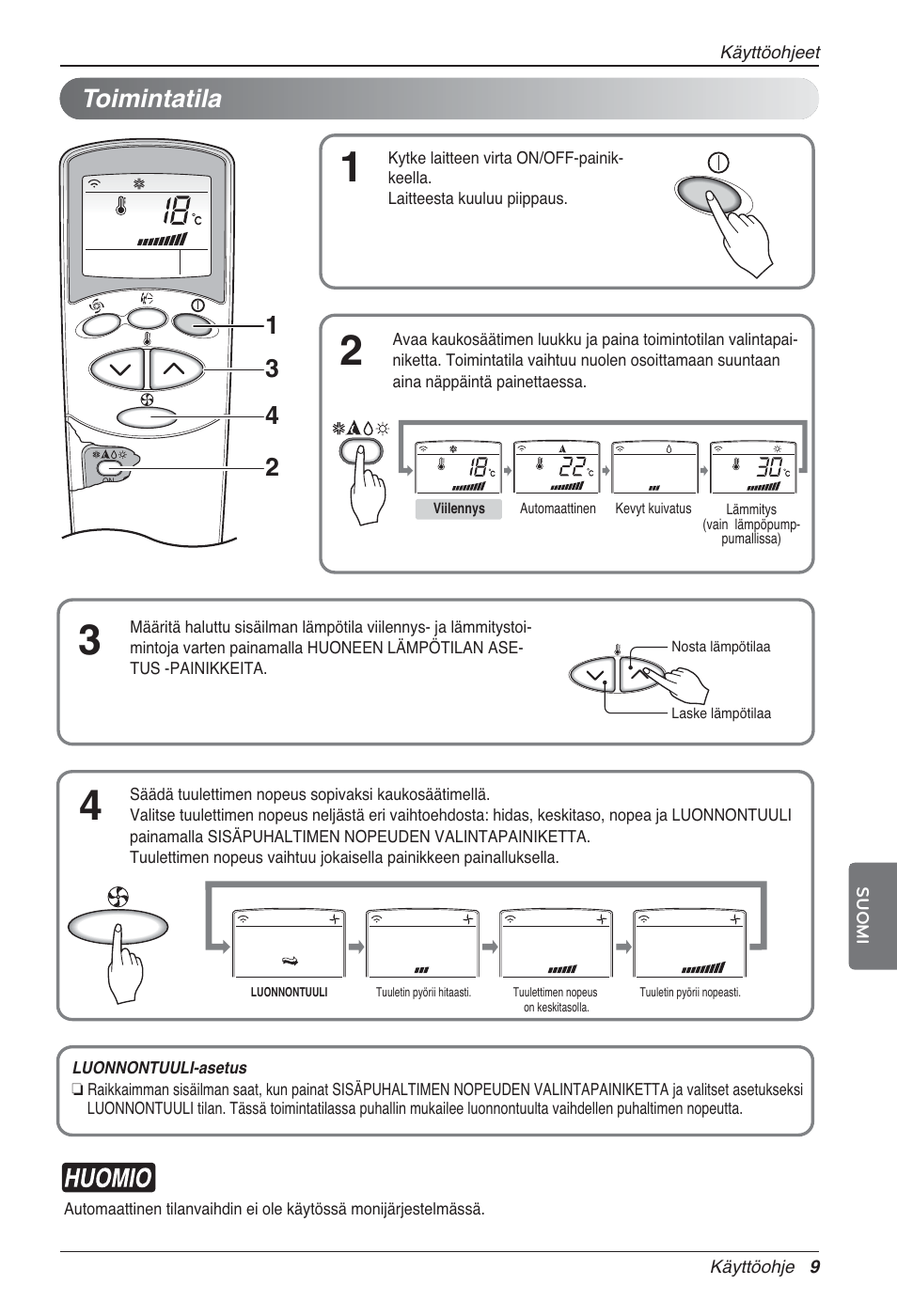 Toimintatila | LG UV18 NBC User Manual | Page 281 / 305