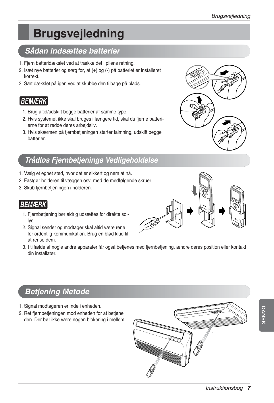 Brugsvejledning, Betjening metode | LG UV18 NBC User Manual | Page 295 / 305
