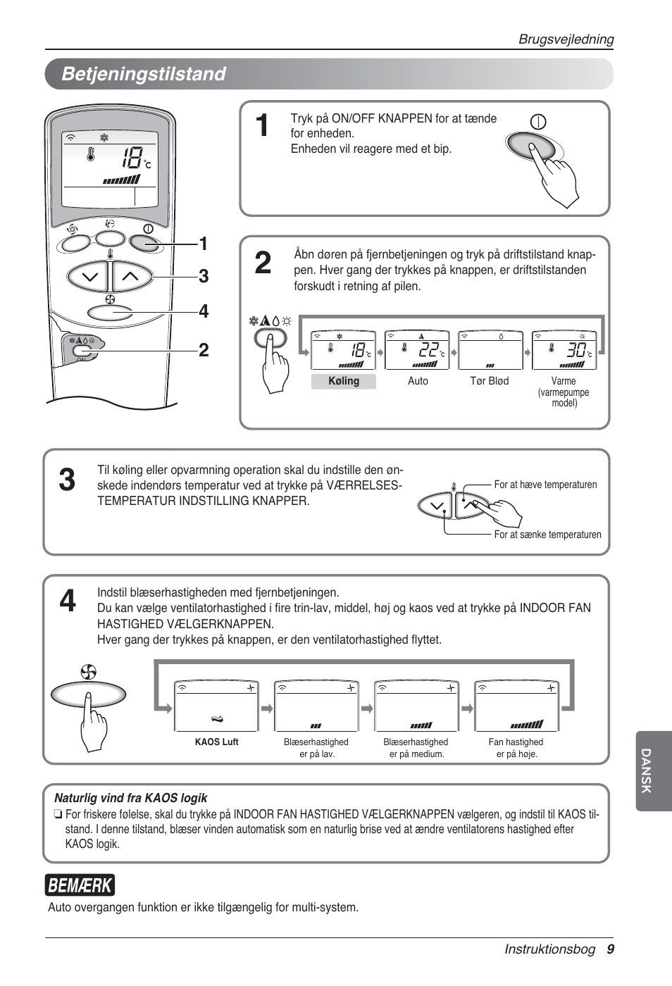Betjeningstilstand | LG UV18 NBC User Manual | Page 297 / 305
