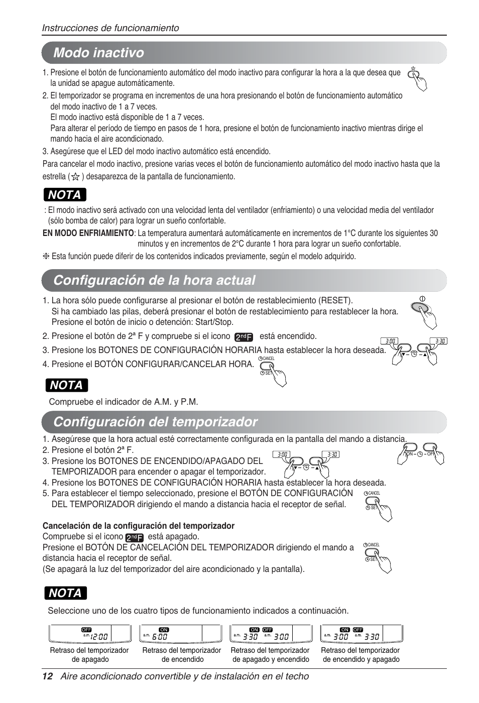 Modo inactivo, Nota | LG UV18 NBC User Manual | Page 44 / 305