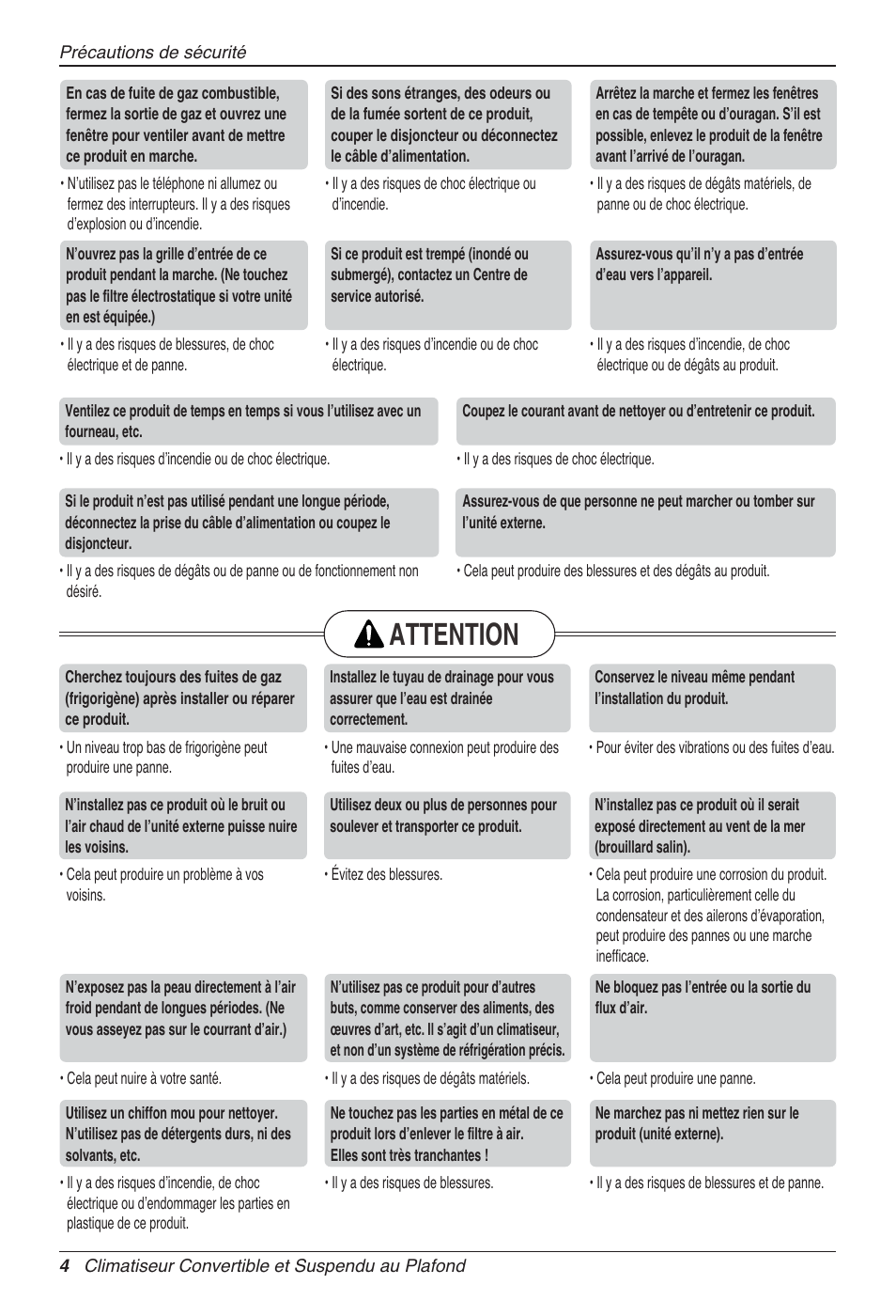 Attention | LG UV18 NBC User Manual | Page 52 / 305