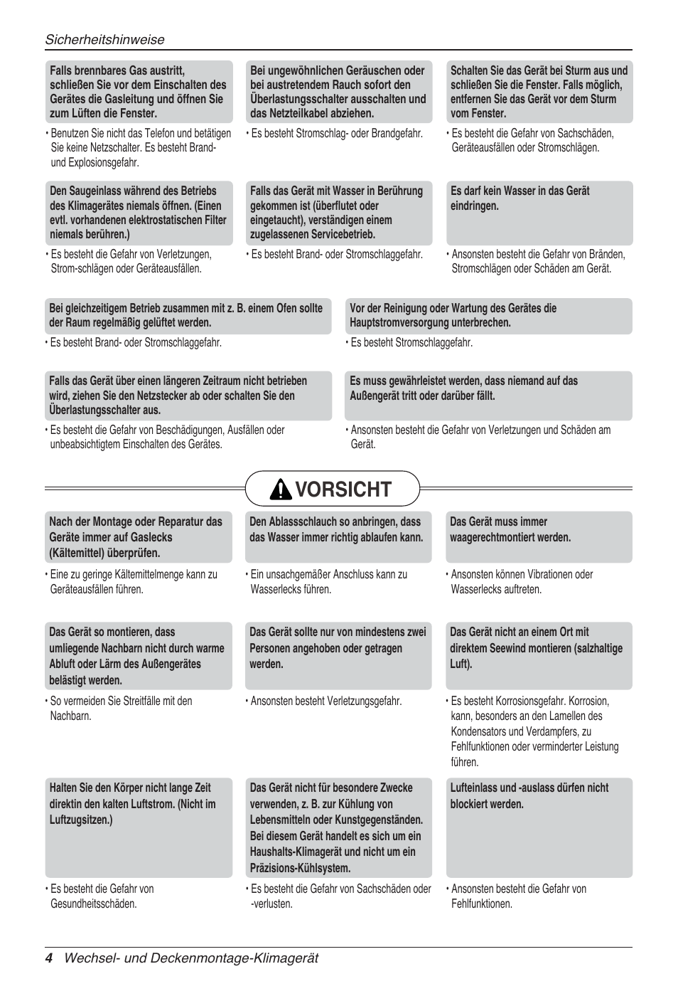 Vorsicht | LG UV18 NBC User Manual | Page 68 / 305