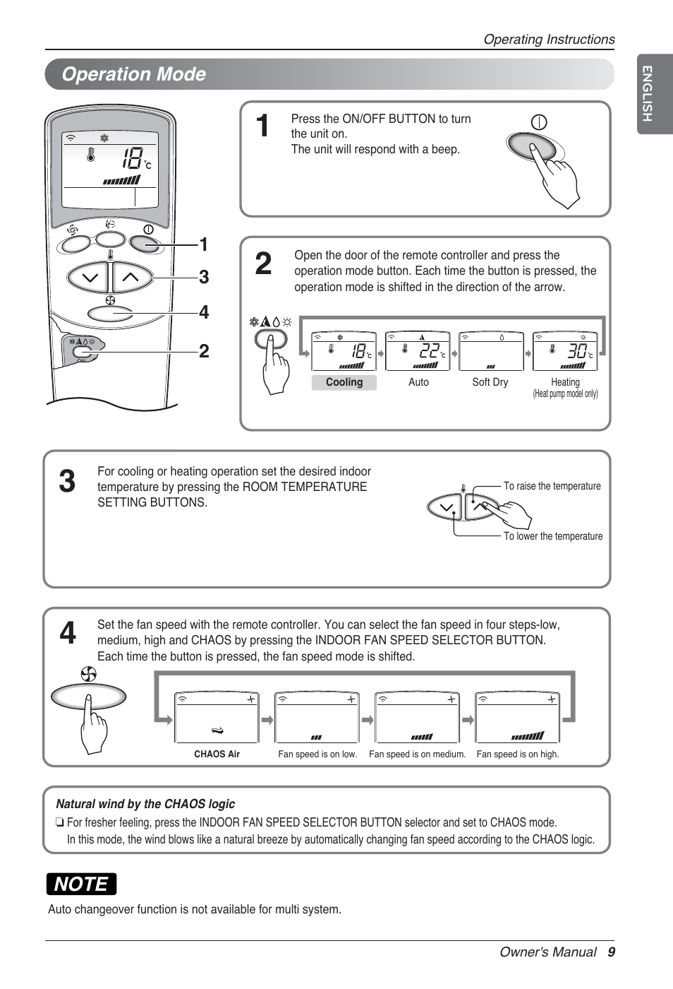 Operation mode | LG UV18 NBC User Manual | Page 9 / 305