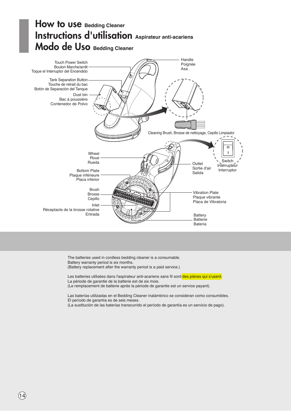How to use, Instructions d'utilisation, Modo de uso | LG VH9200DSW User Manual | Page 14 / 32