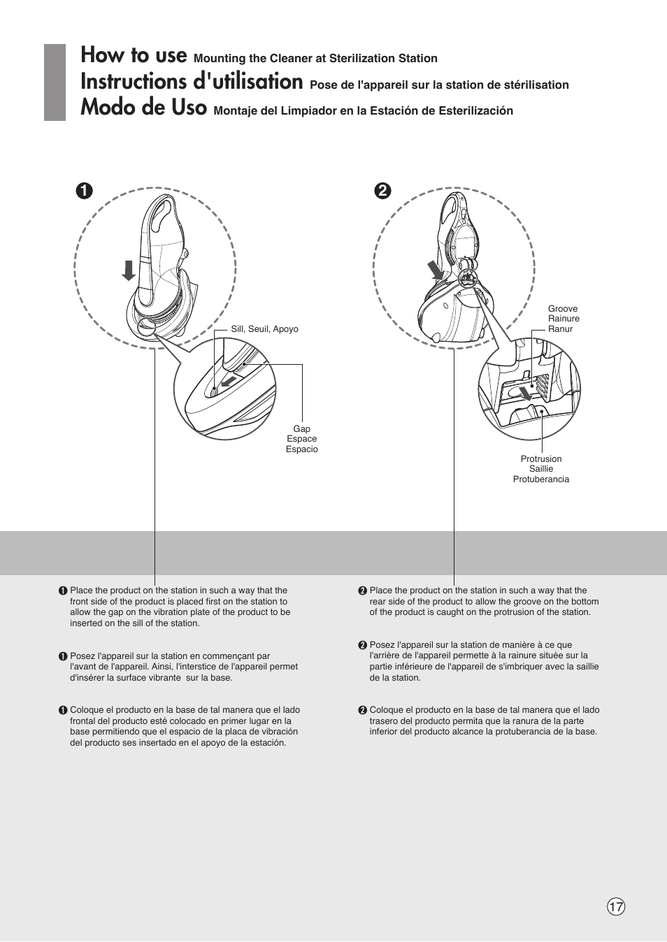 How to use, Instructions d'utilisation, Modo de uso | LG VH9200DSW User Manual | Page 17 / 32