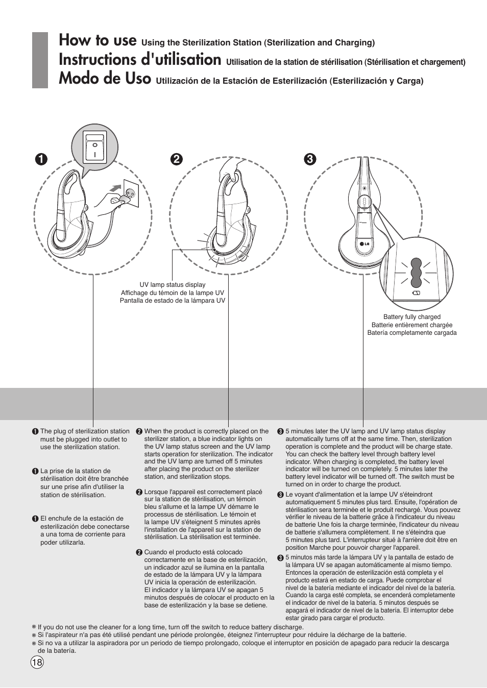 How to use, Instructions d'utilisation, Modo de uso | LG VH9200DSW User Manual | Page 18 / 32
