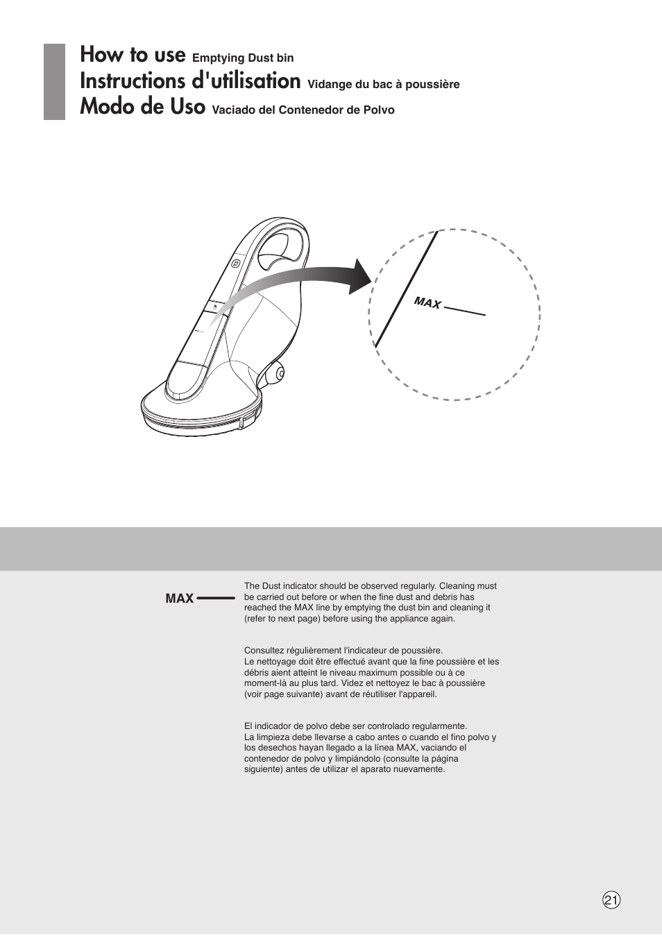 How to use, Instructions d'utilisation, Modo de uso | LG VH9200DSW User Manual | Page 21 / 32