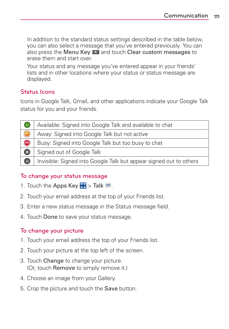 LG VS700 User Manual | Page 113 / 448