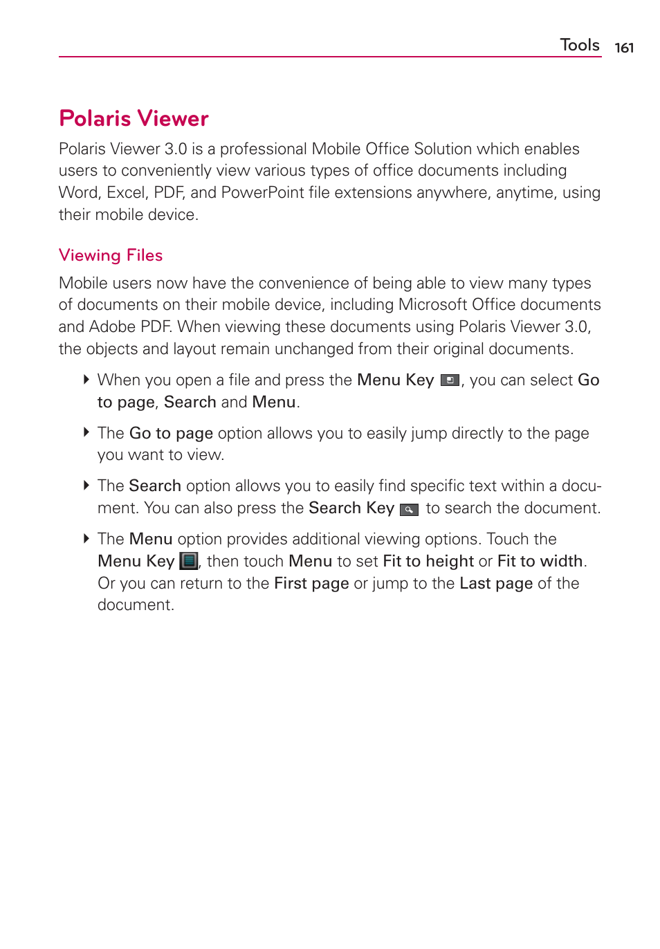 Polaris viewer | LG VS700 User Manual | Page 163 / 448