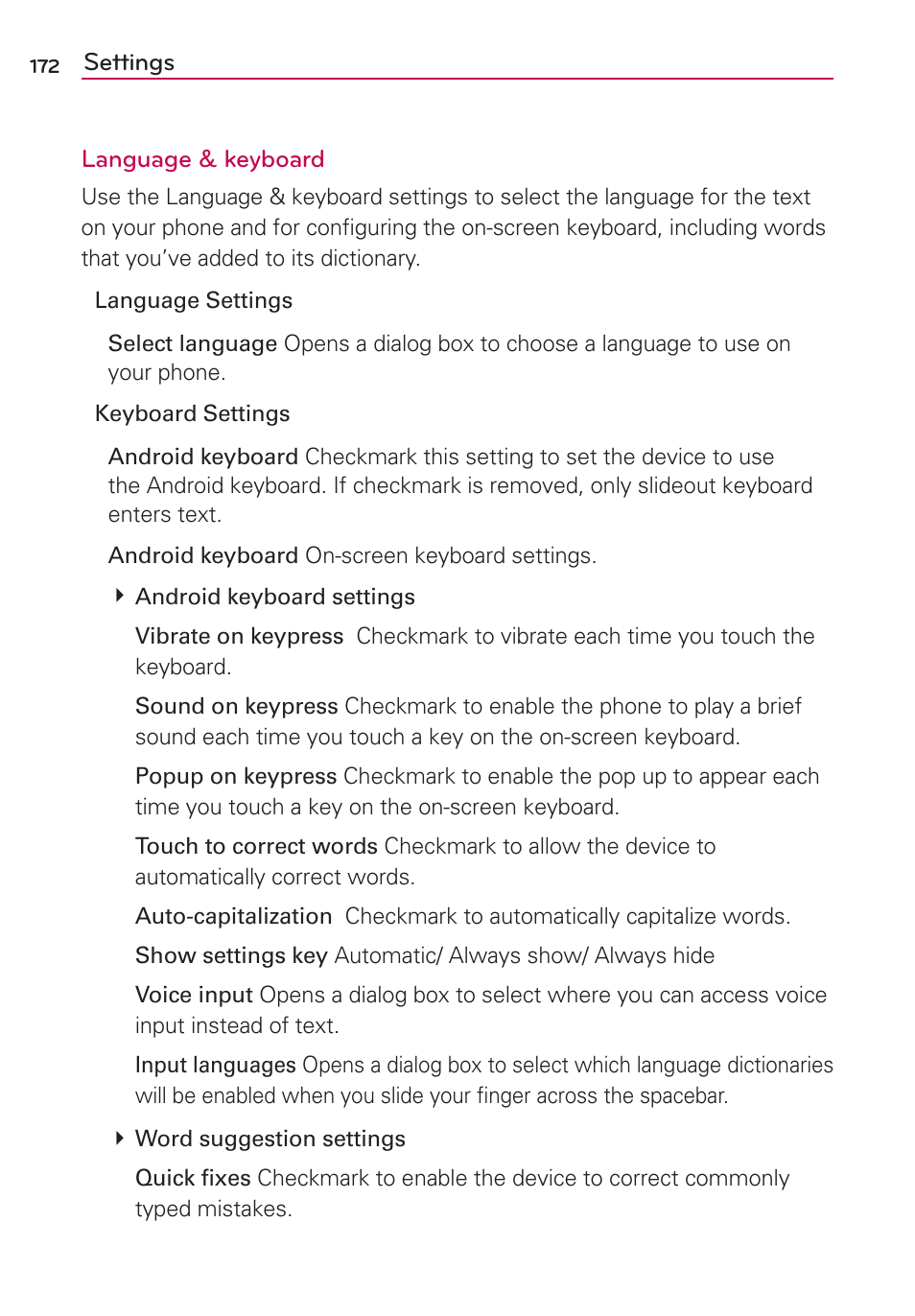 LG VS700 User Manual | Page 174 / 448
