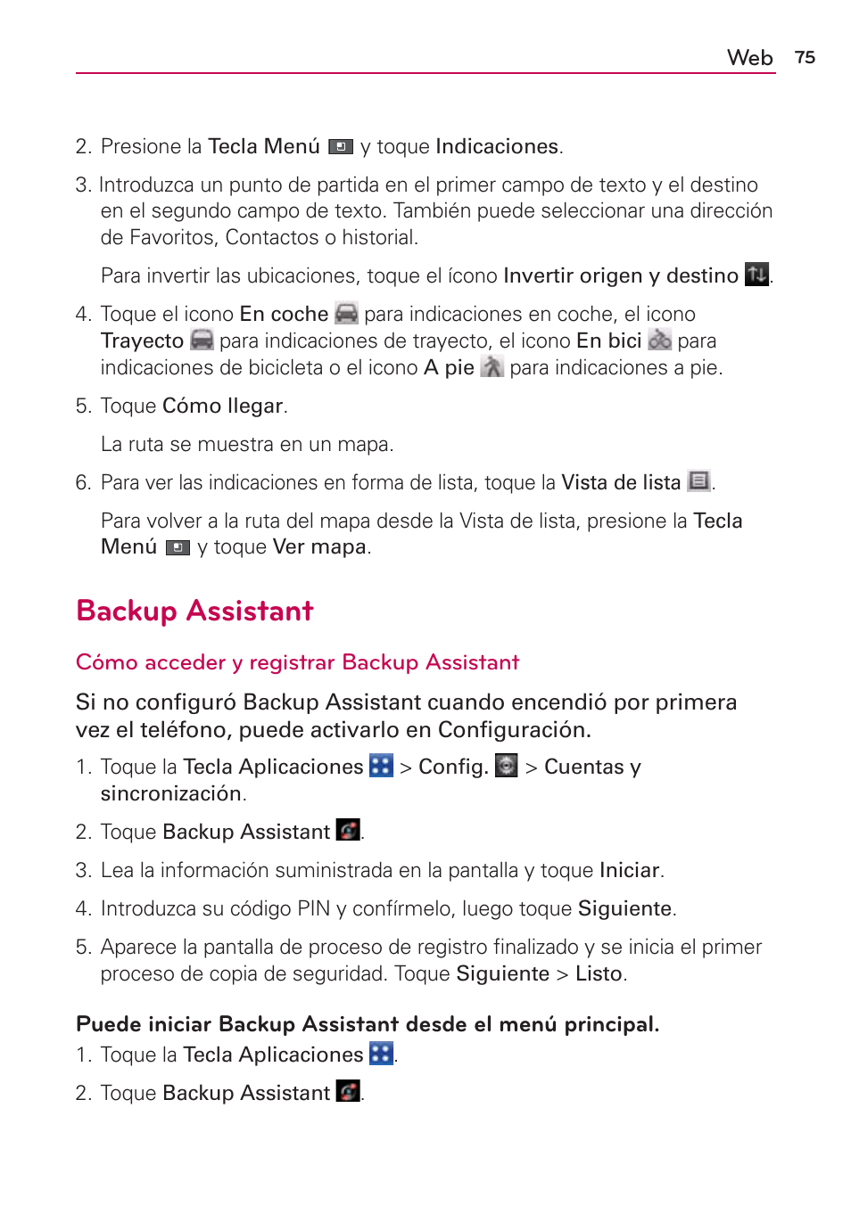 Backup assistant | LG VS700 User Manual | Page 292 / 448