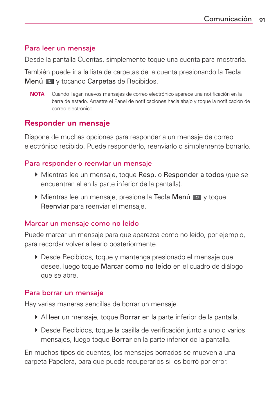 Responder un mensaje | LG VS700 User Manual | Page 308 / 448