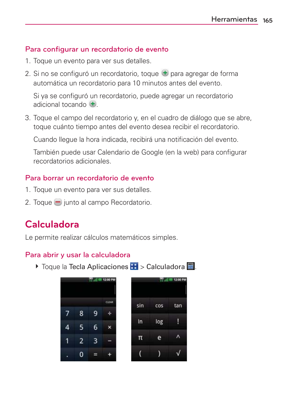 Calculadora | LG VS700 User Manual | Page 382 / 448