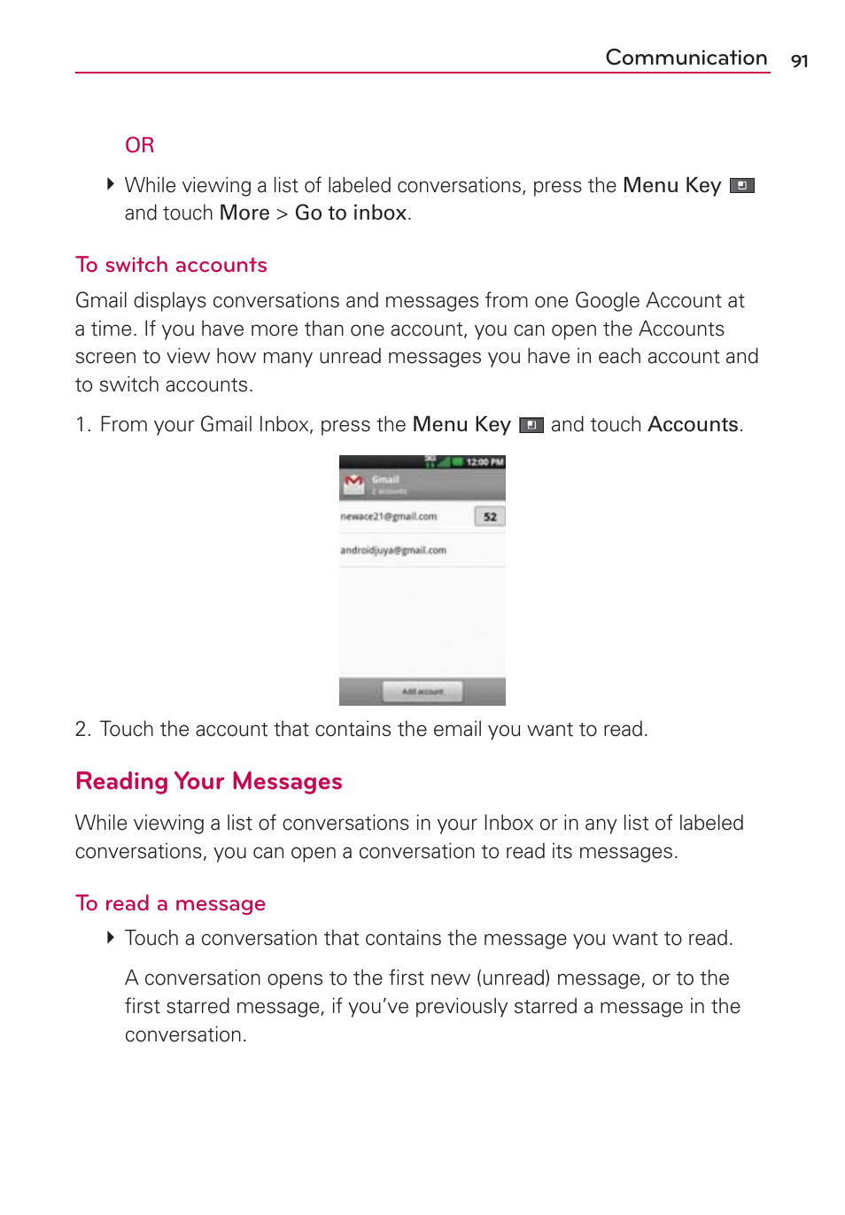 Reading your messages | LG VS700 User Manual | Page 93 / 448