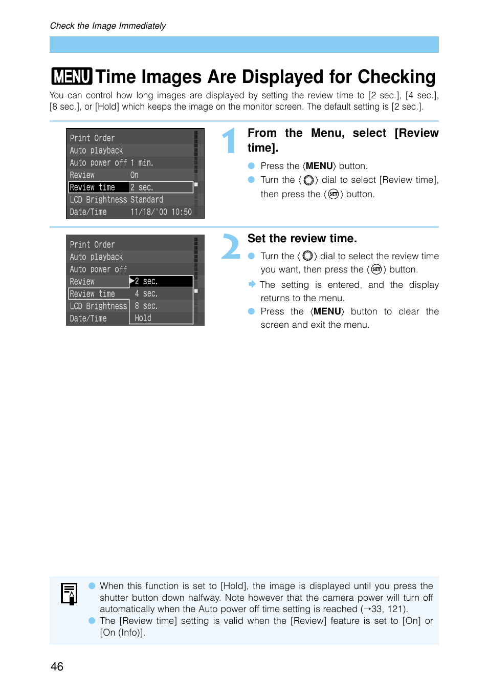 Time images are displayed for checking | Canon EOS D30 User Manual | Page 46 / 152