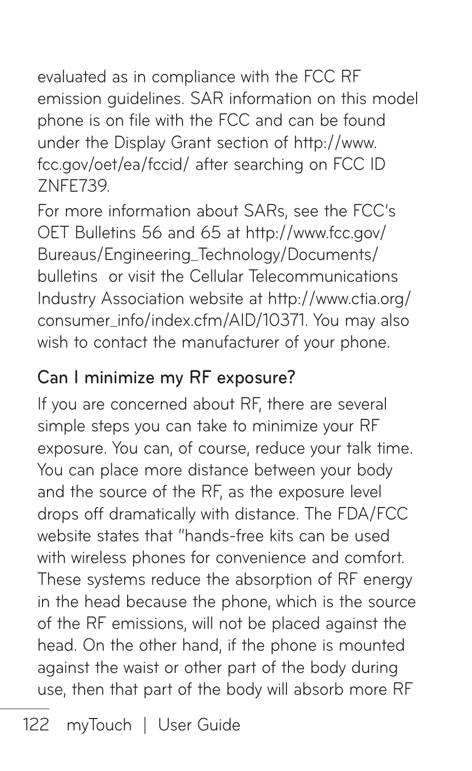 LG LGE739BK User Manual | Page 122 / 312