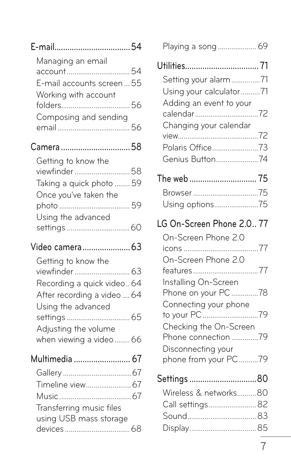 LG LGE739BK User Manual | Page 7 / 312